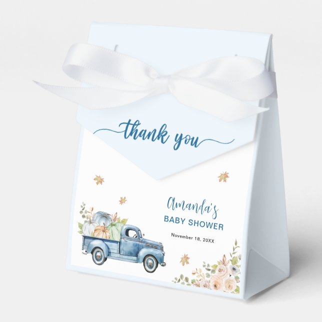 Ballotins Remerciements pour la Baby Shower Blue Farm Truck  (Verso)