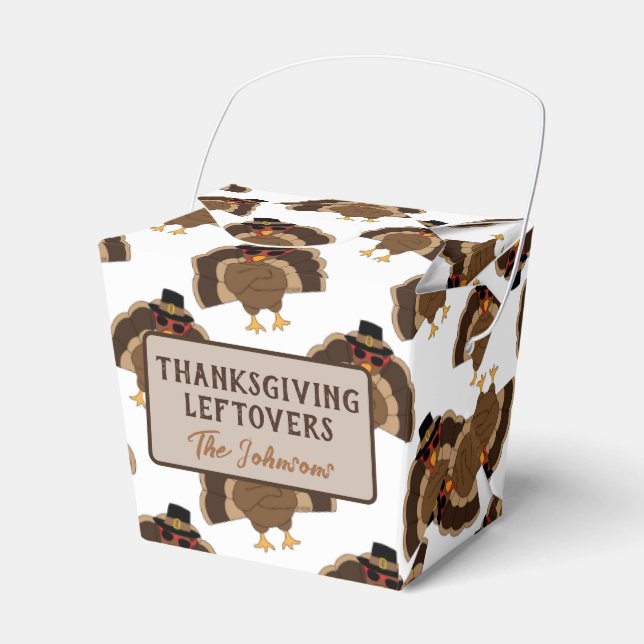 Ballotins Restes de dinde de Thanksgiving motif marron blanc (Verso)