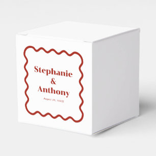 Ballotins Retro 1950s Wavy Edge Mariage rouge foncé