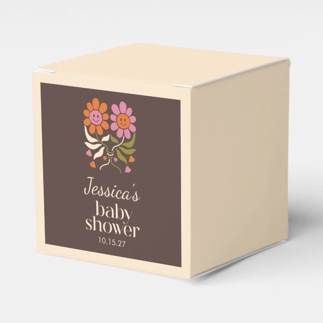 Ballotins Retro Boho Brown Fleur Baby shower Super Personnal (Verso)
