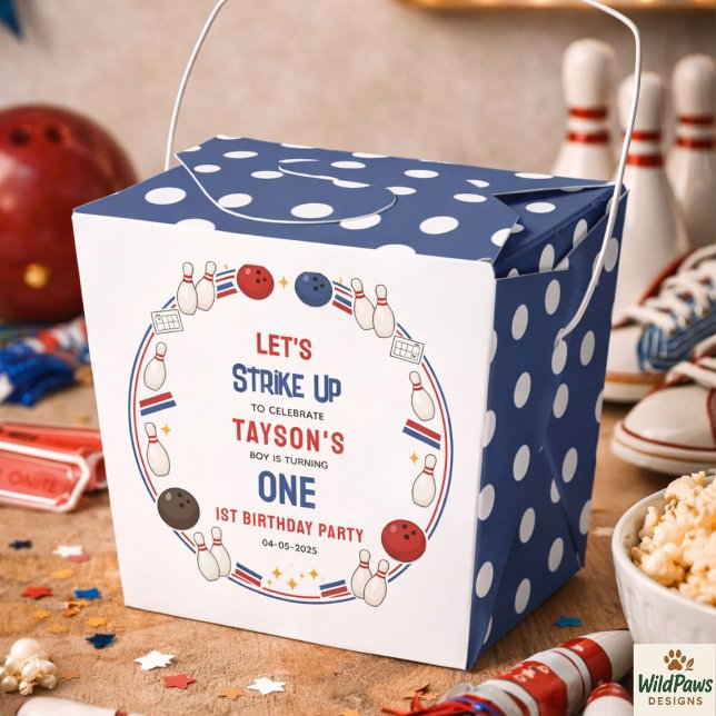Ballotins Retro Bowling 1st Birthday Party – Fun Kids  (Retro Bowling 1st Birthday Party – Fun Kids Favor Boxes
)