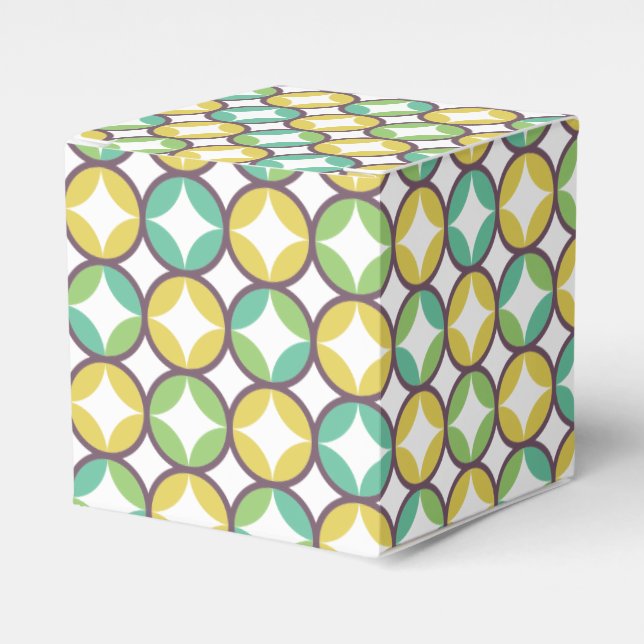 Ballotins Retro Diamond dans Circle Pattern Blue Green Gold (Verso)