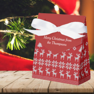 Ballotins Retro Red Christmas Reindeer Custom Holiday Party