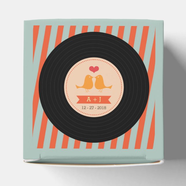 Ballotins Retro Vinyl Record Sky Blue Orange Mariage (Haut)