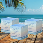 Ballotins Réunion de famille sur une plage personnalisée Fêt<br><div class="desc">Cette boîte de faveur de réunion de famille sur une plage pittoresque présente le magnifique coucher de soleil rose et orange touchant doucement les vagues de l'océan au-dessus du sable et de l'herbe marine à Destin en Floride. Jolies boîtes de fête au bord de la mer pour une réunion de...</div>
