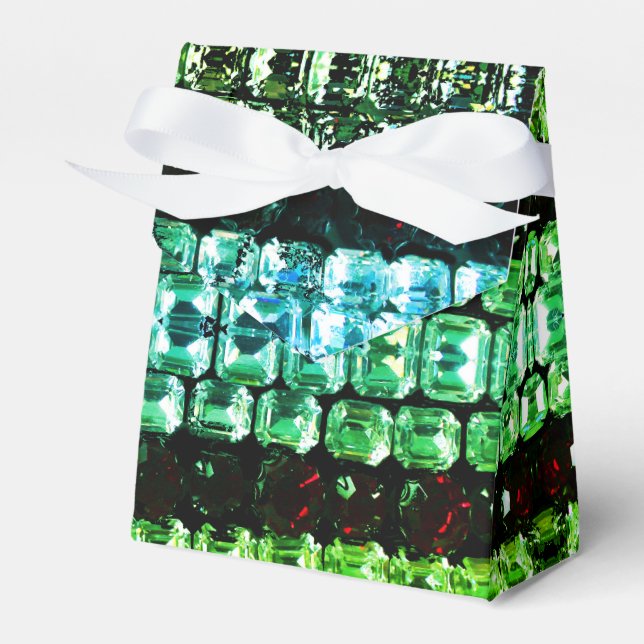 Ballotins Rhinestones bleu turquoise vert - Bijoux vintages (Verso)