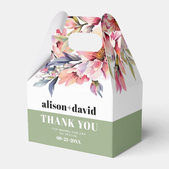 Ballotins Rhododendron branche fleurs typographie mariage (Verso)