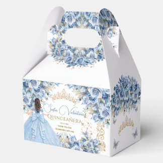 Ballotins Robe de Luxe Bébé Bleu Or Papillon Princesse