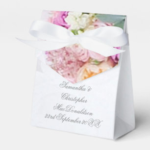 Ballotins Robe romantique rose et blanc rose mariage
