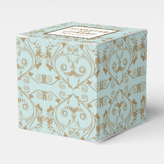 Ballotins Robin Egg Blue et Gold Mariage damassé