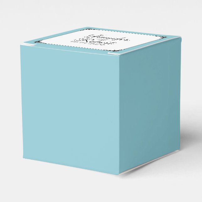 Ballotins Robin Egg Blue Posh Wedding Favor Box (Verso)