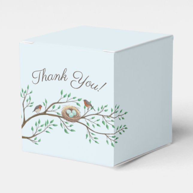 Ballotins Robin Oiseaux Nid Oeufs Baby shower de printemps (Verso)