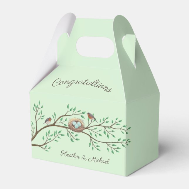 Ballotins Robin Oiseaux Nid Oeufs Baby shower de printemps (Verso)