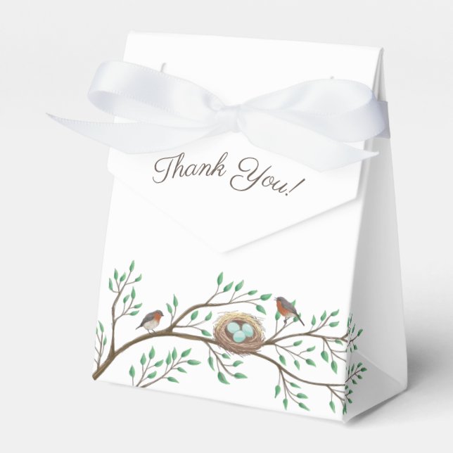 Ballotins Robin Oiseaux Nid Oeufs Baby shower de printemps (Verso)