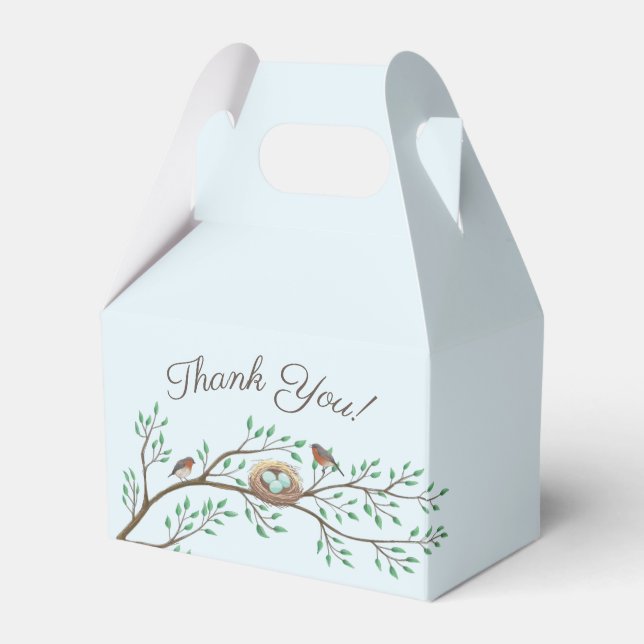 Ballotins Robin Oiseaux Nid Oeufs Baby shower de printemps (Verso)