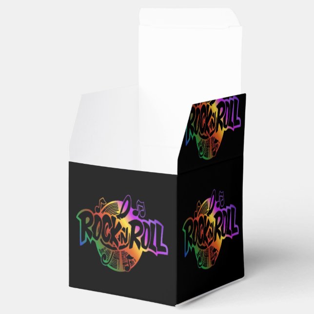 Ballotins Rock and Roll Rainbow Music Motif Cube Ballotin (Ouvert)