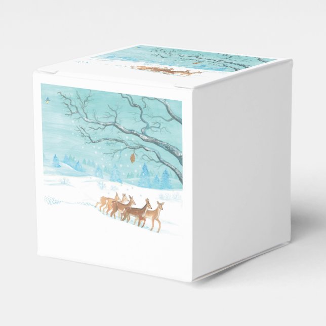 Ballotins Roe Deer hiver paysage de forêt enneigée (Verso)