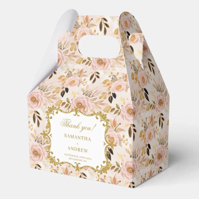 Ballotins Romantique Blush Gold Boho mariage Favoriser Merci (Romantic Blush Gold Boho Wedding Favor Thank You Favor Boxes)