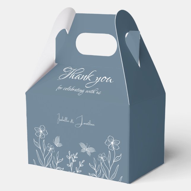 Ballotins Romantique élégant bleu foncé mariage (Recto)