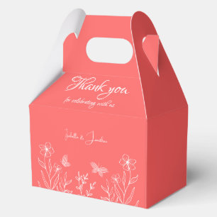 Ballotins Romantique élégant corail rose mariage floral