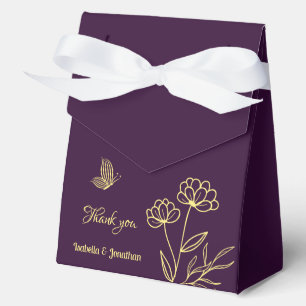 Ballotins Romantique élégant or fleur violet mariage