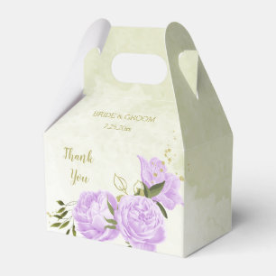 Ballotins Romantique fleurs violet vert mariage