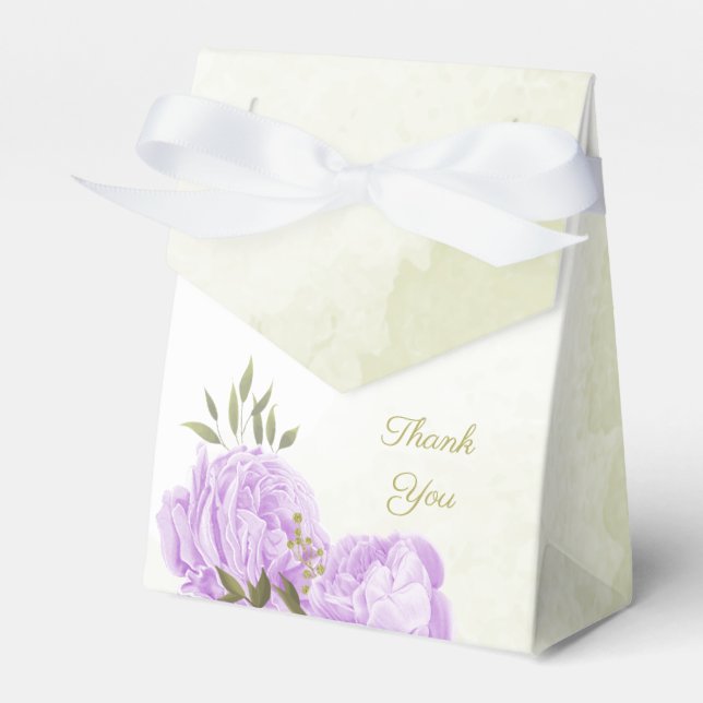 Ballotins Romantique fleurs violet vert mariage (Verso)