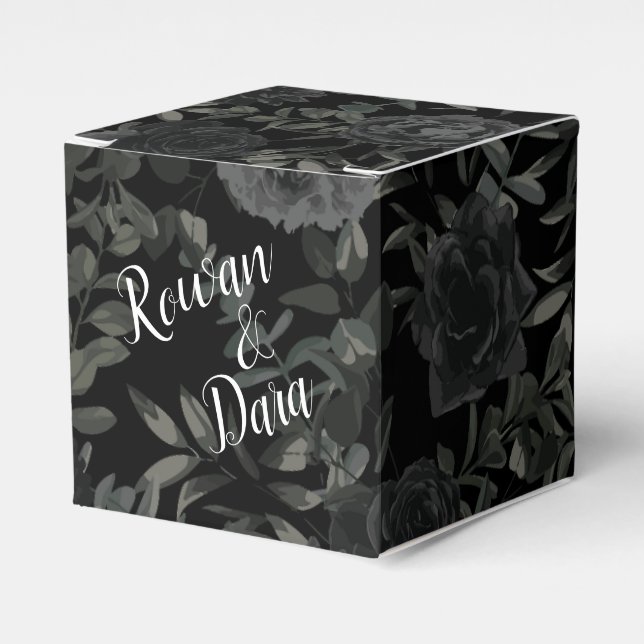 Ballotins Rose blanc et noir boîte de préférence de mariage  (Verso)