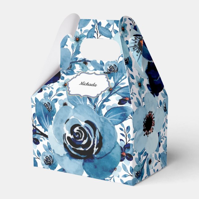 Ballotins Rose bleu fleur fleurie motif printemps mariage (Verso)