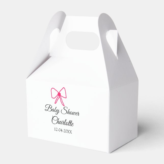 BALLOTINS ROSE BOW SIMPLE BABY SHOWER AJOUTER LE NOM DATE MI (Verso)