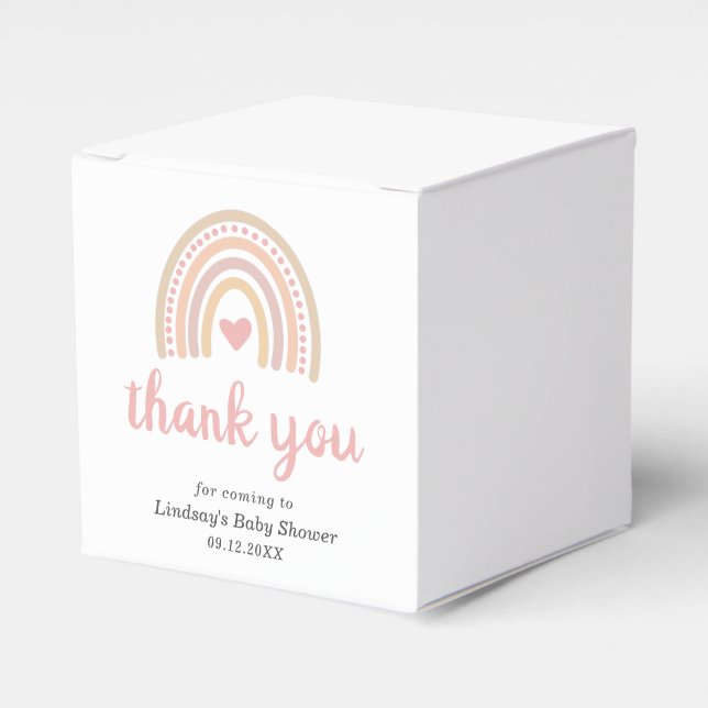 Ballotins Rose Coeur mignon fille Boho Baby shower arc-en-ci (Verso)