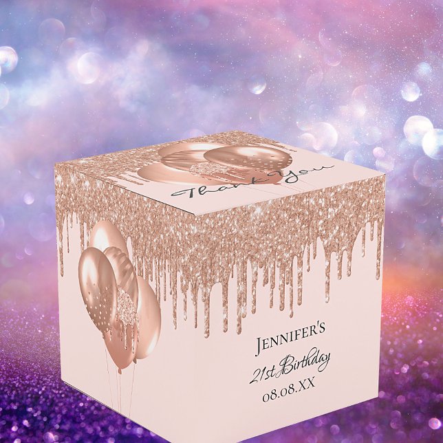 Ballotins Rose de fête d'anniversaire blush parties scintill (Créateur téléchargé)