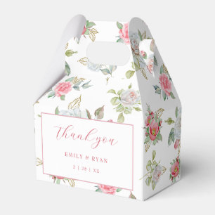 Ballotins Rose et or gravé Merci Feuille