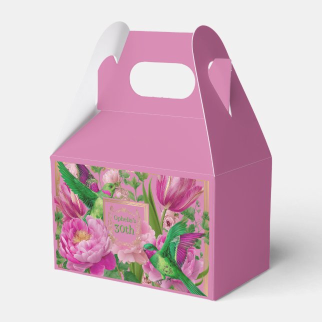 Ballotins Rose et vert botaniques vibrants  (Verso)