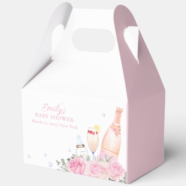 Ballotins Rose Fleur Poppin Champagne Bouteilles Baby shower (Verso)