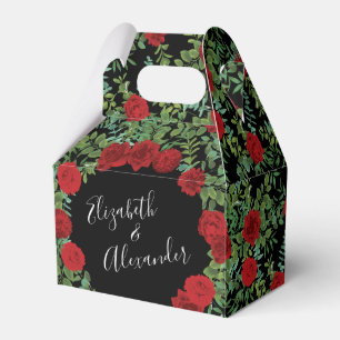 Ballotins Rose Floral Black et Red Peony Mariage