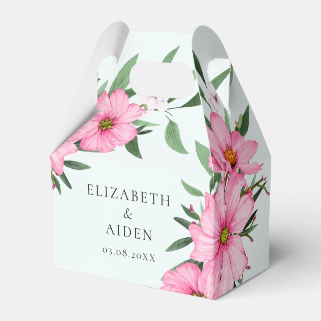 Ballotins Rose Floral Mariage Bleu clair (Verso)