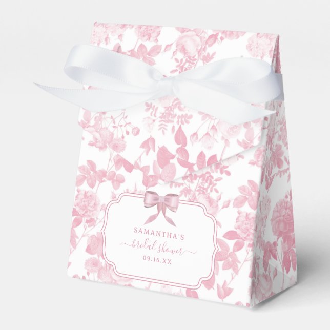Ballotins Rose florale rose et blanc chinoiserie douche de m (Verso)