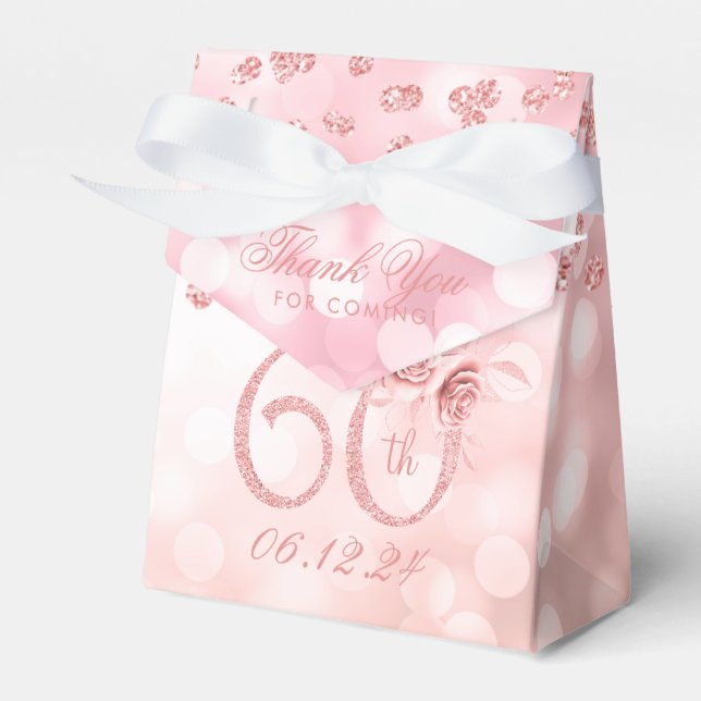 Ballotins Rose Gold 60e anniversaire Merci Lumières florales (Verso)