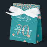 Ballotins Rose Gold 70e anniversaire Merci Confetti Turquois<br><div class="desc">Elégant "Merci" 70e anniversaire Rose Gold Faux Parties scintillant Confetti design Turquoise.</div>