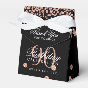Ballotins Rose Gold Black 90e anniversaire Merci Confetti