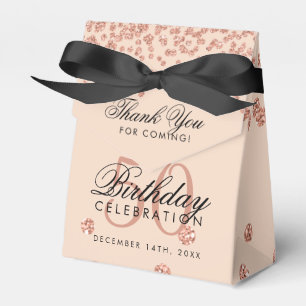 Ballotins Rose Gold Blush 50e anniversaire Merci Confetti