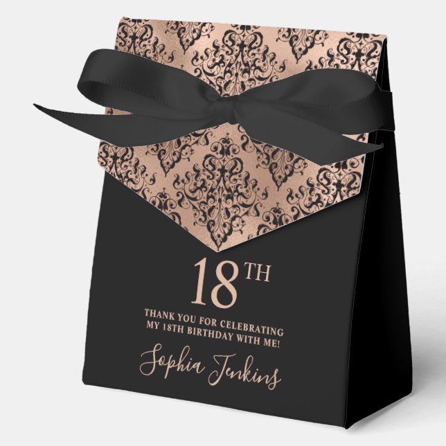 Ballotins Rose Gold Damask Merci pour 18 ans  (Recto)