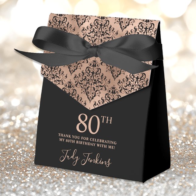 Ballotins Rose Gold Damask Merci pour vos 80 ans (Créateur téléchargé)