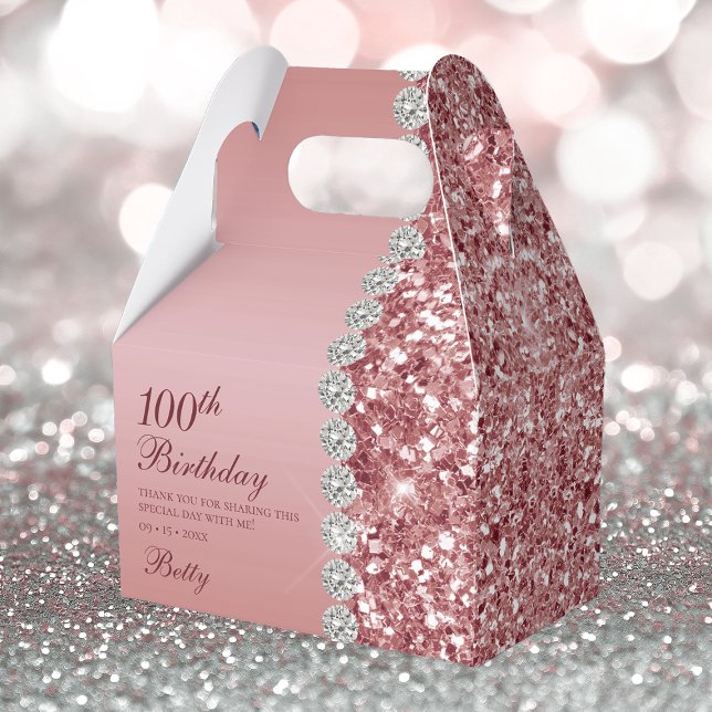 Ballotins Rose Gold Élégant 100e Anniversaire (Créateur téléchargé)