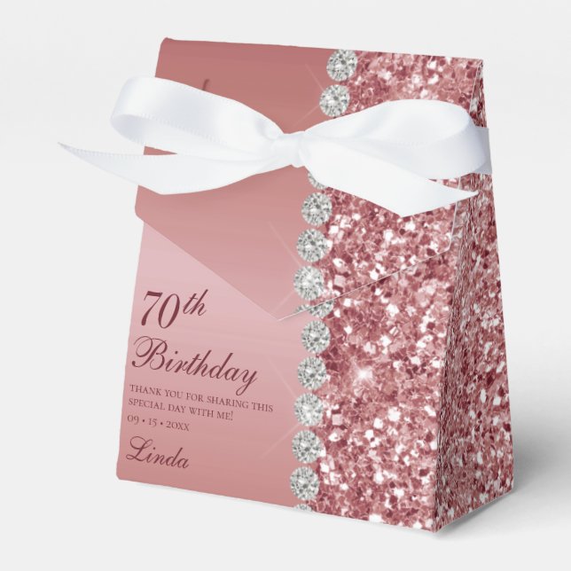 Ballotins Rose Gold Élégant 70e Anniversaire (Verso)