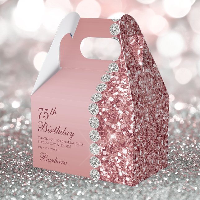 Ballotins Rose Gold Élégant 75e Anniversaire (Créateur téléchargé)