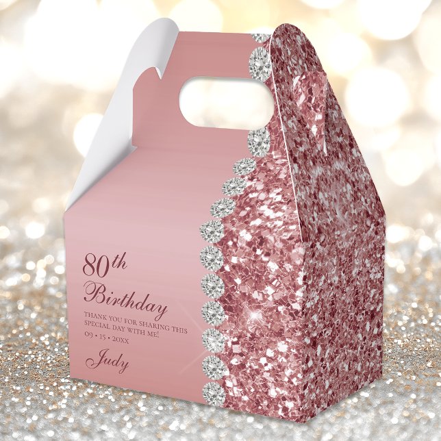Ballotins Rose Gold Élégant 80e Anniversaire (Créateur téléchargé)