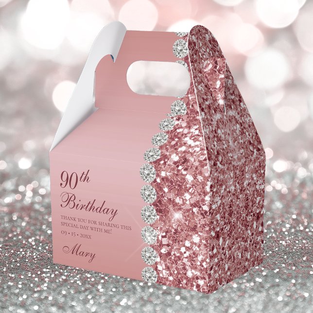 Ballotins Rose Gold Élégant 90e Anniversaire (Créateur téléchargé)