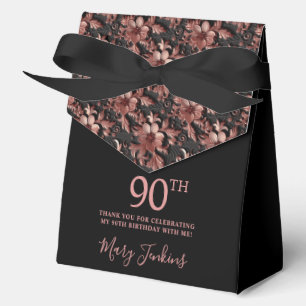 Ballotins Rose Gold Floral Merci pour votre 90e anniversaire